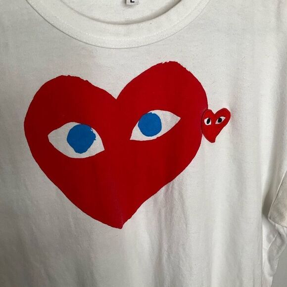 Comme des Garçons PLAY Heart Print T-Shirt - Picture 4 of 9
